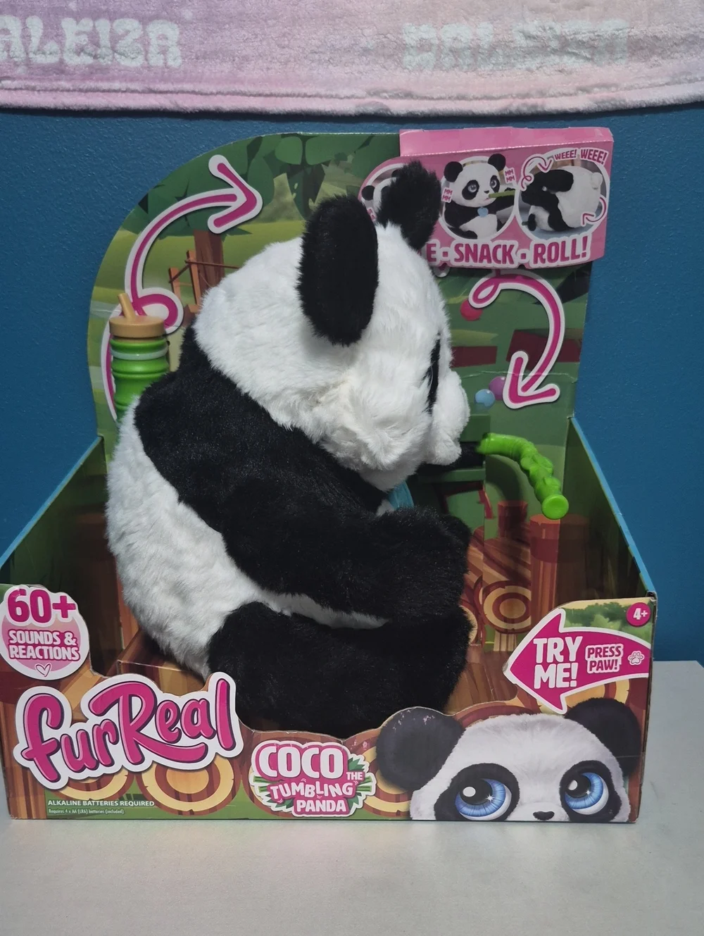 Coco the Tumbling Panda Plush Toy - Black & White